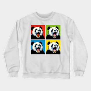 Pop Screaming Panda - Funny Panda Art Crewneck Sweatshirt